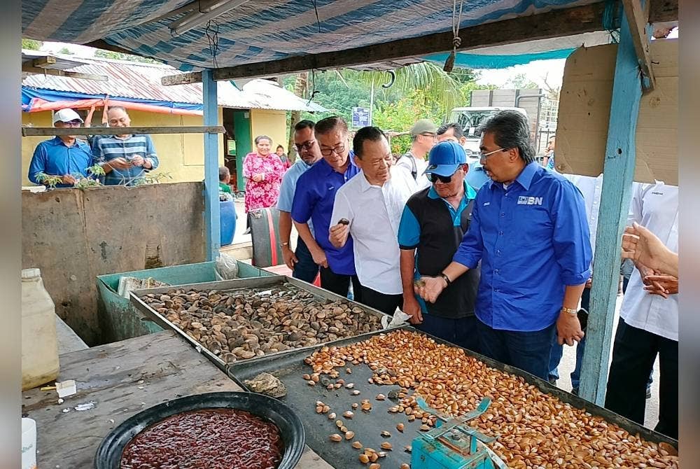 Hasil laut seperti kepah dan lokan dijual nelayan di Kampung Bakar Batu.