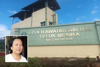Loji Rawatan Air Mini Teluk Mesira telah memberikan manfaat kepada 832 akaun pengguna. Gambar kecil: Huai Chu