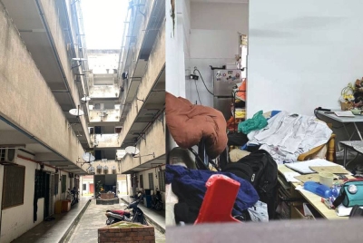 Sekitar lokasi kejadian seorang wanita ditemui maut bersama dua anaknya dalam bilik sebuah apartment di Kampung Baru Ampang, Ampang di sini, pada Khamis.