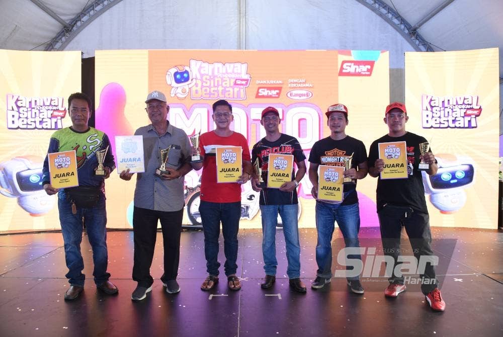 Pemenang bagi enam kategori pertandingan Moto Show.
