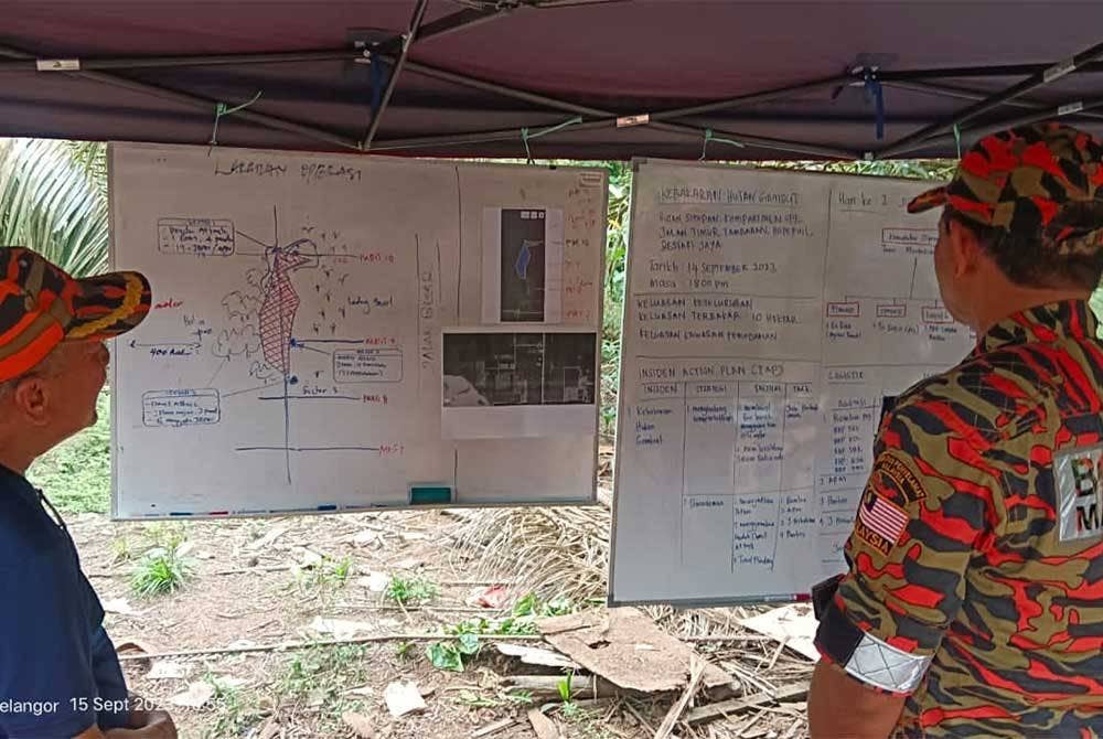 Operasi pemadaman disambung semula pada jam 8 pagi, disertai 59 anggota daripada pelbagai agensi. - Facebook JBPM Selangor