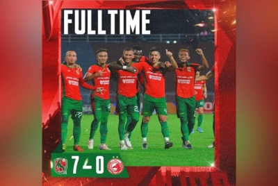 KUFC menang bergaya apabila membenam pasukan 'abang', Kelantan FC 7-0 pada aksi suku akhir pertama Piala Cabaran 2023 di Stadium Sultan Muhammad IV, malam Isnin. - Foto Facebook KUFC