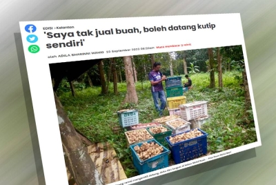 Kisah buah-buahan yang disedekahkan Mohd Basir tular sejak dilaporkan Sinar Harian pada Sabtu.