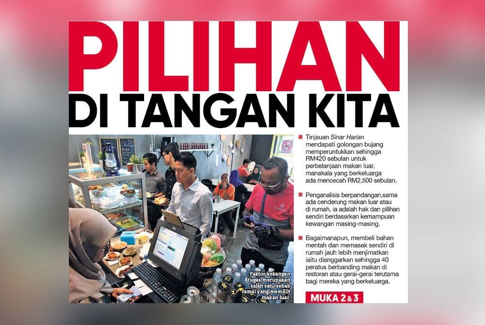 Laporan muka depan Sinar Harian pada Isnin.