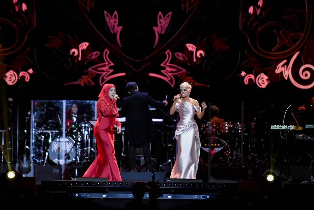 Kemunculan artis undangan Shila Amzah dan Jaclyn Victor menghangatkan lagi konsert pada Sabtu lalu. Foto: Bangsawan Pictures