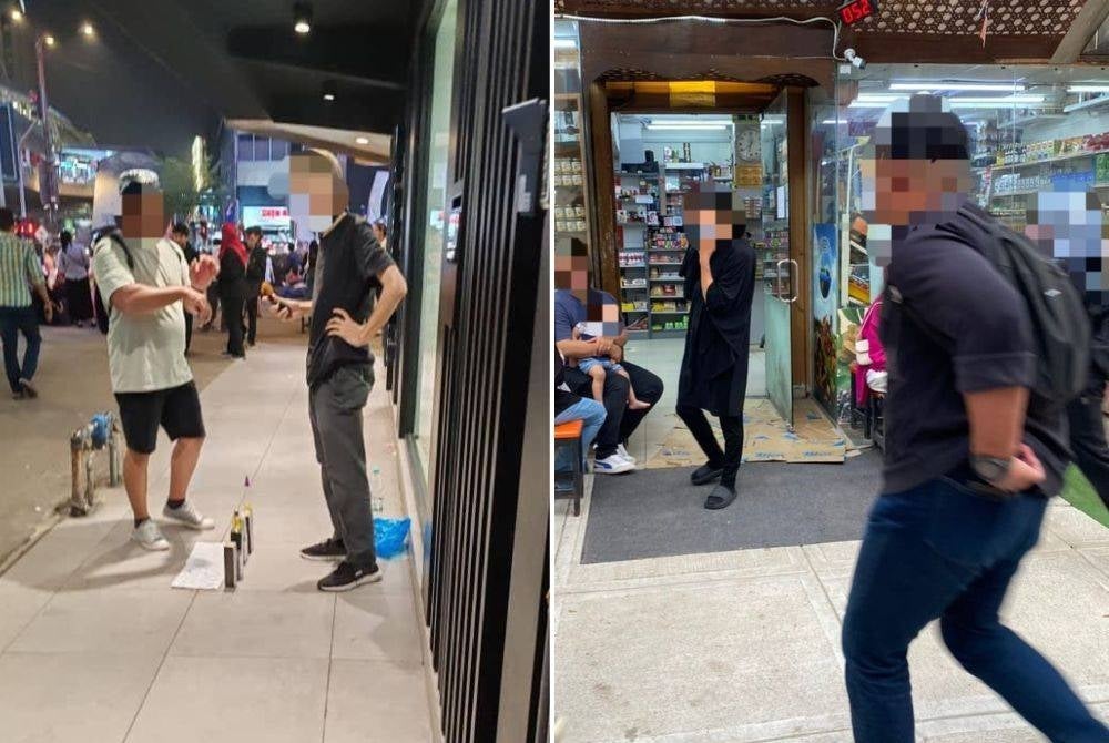 Antara warga asing dikesan melakukan kegiatan mengemis di sekitar Bukit Bintang, Kuala Lumpur ketika operasi dijalankan Jabatan Imigresen Malaysia pada Ahad. Gambar kanan: Terdapat warga asing yang didapati cuba melarikan diri sebaik sahaja menyedari kehadiran anggota Jabatan Imigresen Malaysia ketika operasi di sekitar Bukit Bintang, Kuala Lumpur pada Ahad.