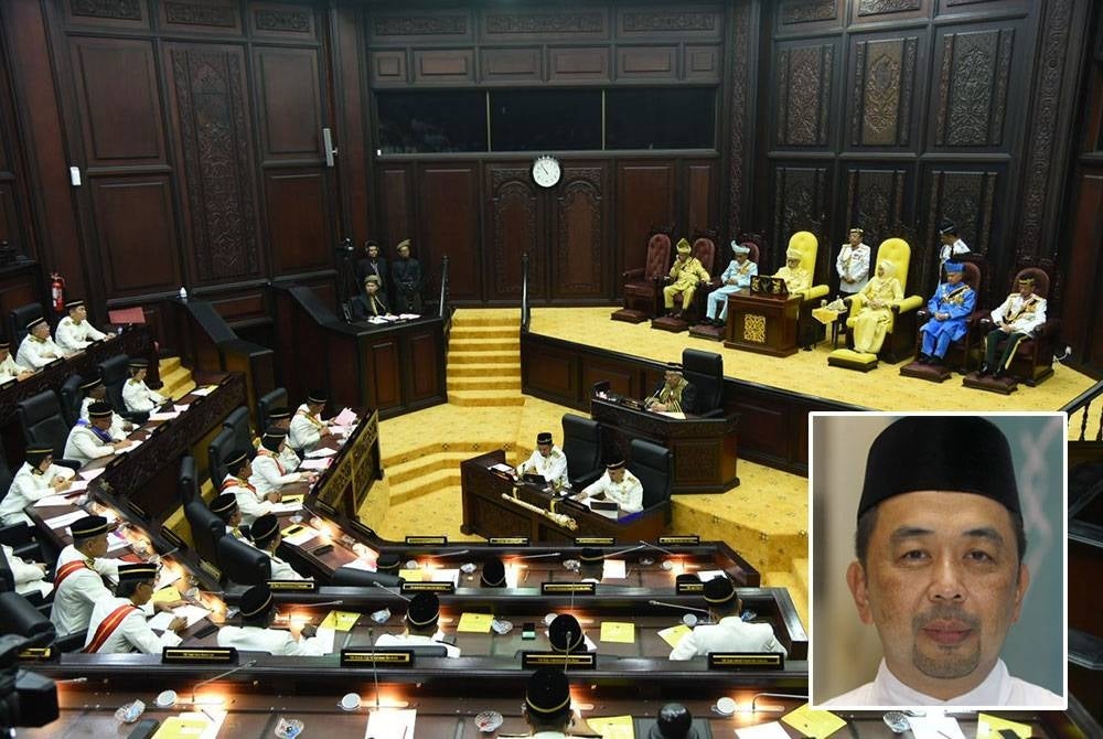 Persidangan Kedua (Perasmian) Penggal Pertama DUN Negeri Sembilan yang ke-15. Gambar kecil: Ridzuan