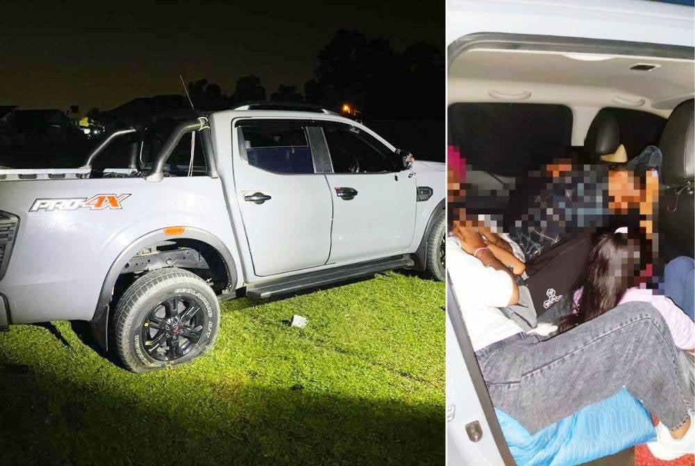 Trak pikap yang digunakan oleh suspek untuk membawa PATI.