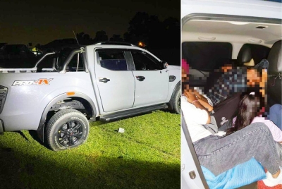 Trak pikap yang digunakan oleh suspek untuk membawa PATI.