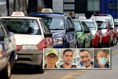 Pemandu teksi di negeri ini berharap kerajaan memberi bantuan sewajarnya bagi meringankan kos operasi mereka. - Gambar hiasan (Gambar kecil dari kiri: Anuar, Mohd Azmi, Sazali, Gary)