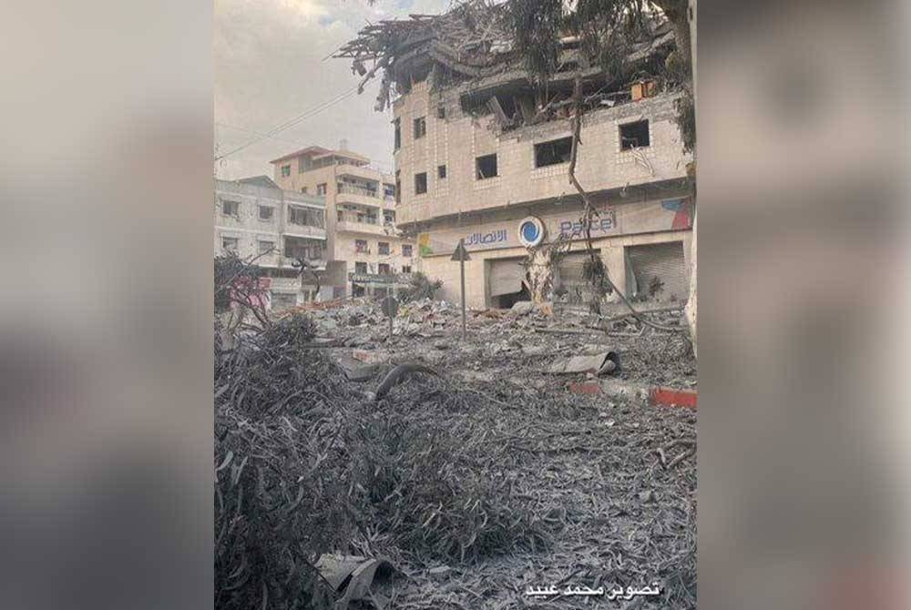 Pekan kawasan rumah Hamza yang ranap di Rimal sejak konflik Palestin-Israel berlaku lebih seminggu lalu.