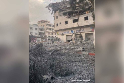 Pekan kawasan rumah Hamza yang ranap di Rimal sejak konflik Palestin-Israel berlaku lebih seminggu lalu.