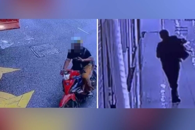 Suspek mencuri beg silang dan beg berisi komputer riba milik seorang lelaki di butik pengantin di sebuah pasar raya di sini sebelum melarikan diri menaiki motosikal, pada Isnin.