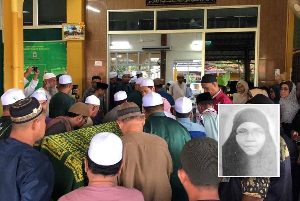 Jenazah Taibah disembahyangkan di Masjid As-Salam Kariah Teluk Wang, Sungai Petani Kedah. Gambar kecil: Taibah