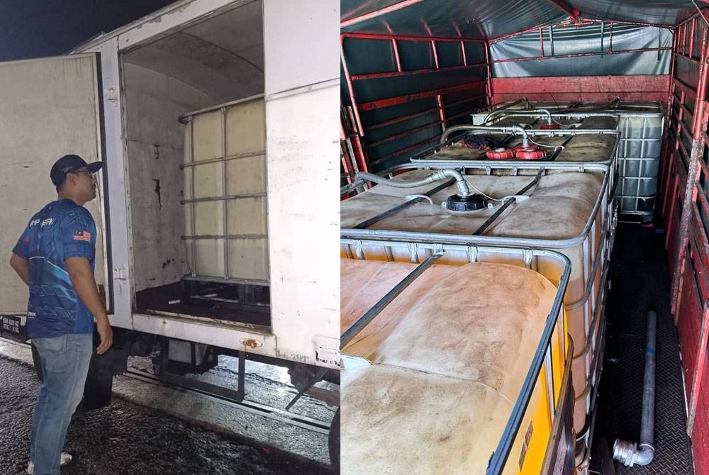 Tangki IBC di dalam lori untuk mengisi diesel.- Foto: KPDN Negeri Sembilan