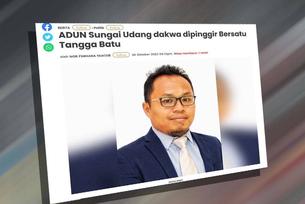 Laporan Sinar Harian pada Selasa.