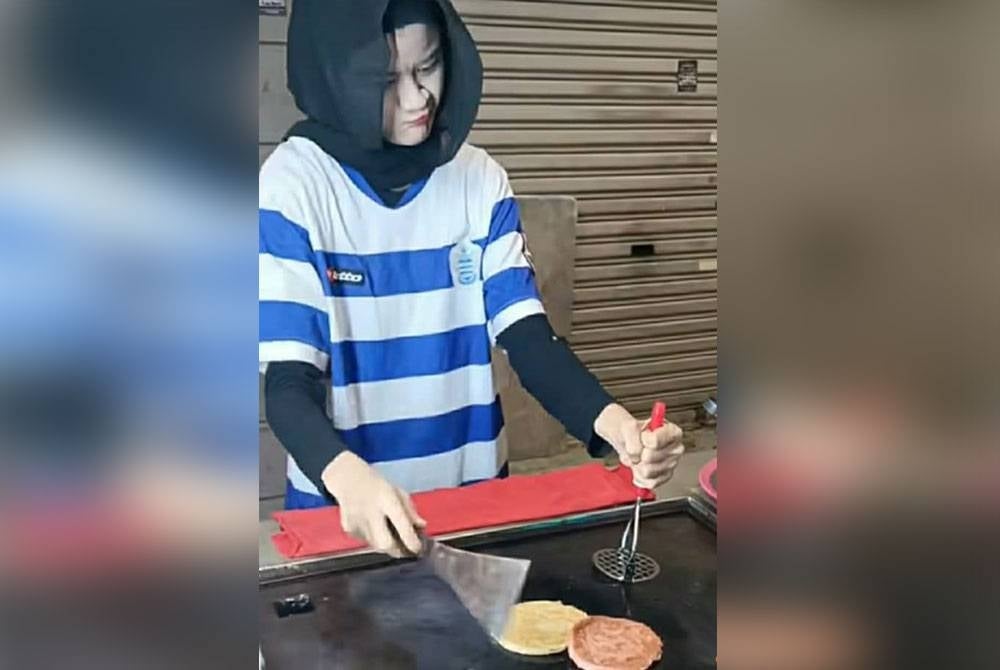 Video Eerah yang memasak burger ditonton 13.9 juta pengguna TikTok.