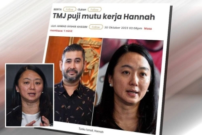 Laporan Sinar Harian. (Gambar kecil: Hannah)
