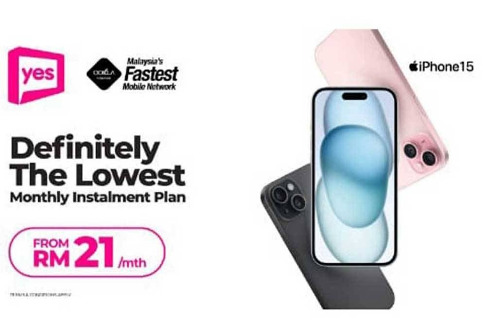 YES tawar produk terbaru Apple kepada pelanggan termasuk pelan iPhone 15 dan iPhone 15 Plus bermula harga serendah RM21 sebulan.
