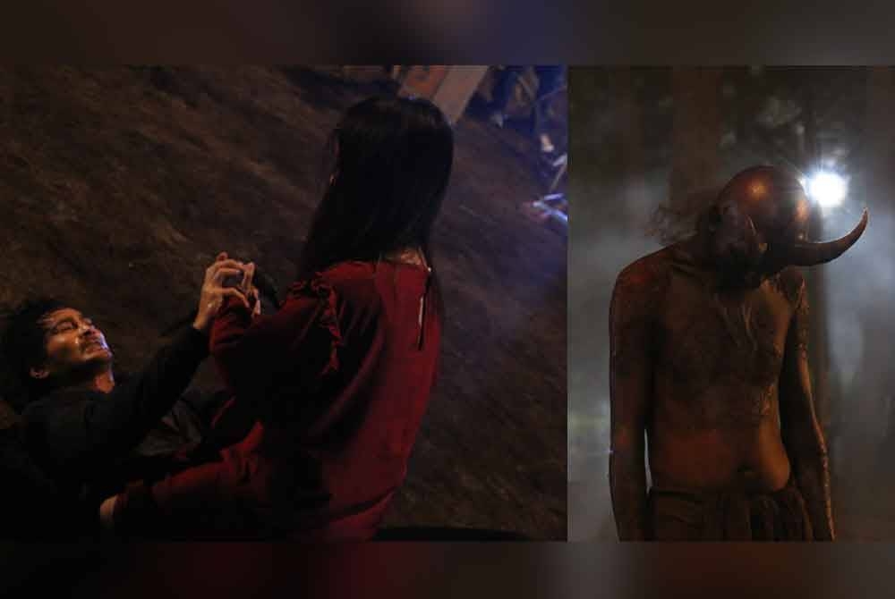 Win bukan sahaja perlu menyelamatkan anaknya tetapi perlu memastikan dia tidak terbunuh dalam misi itu. Kemunculan makhluk bertanduk ini menimbulkan misteri (kanan).