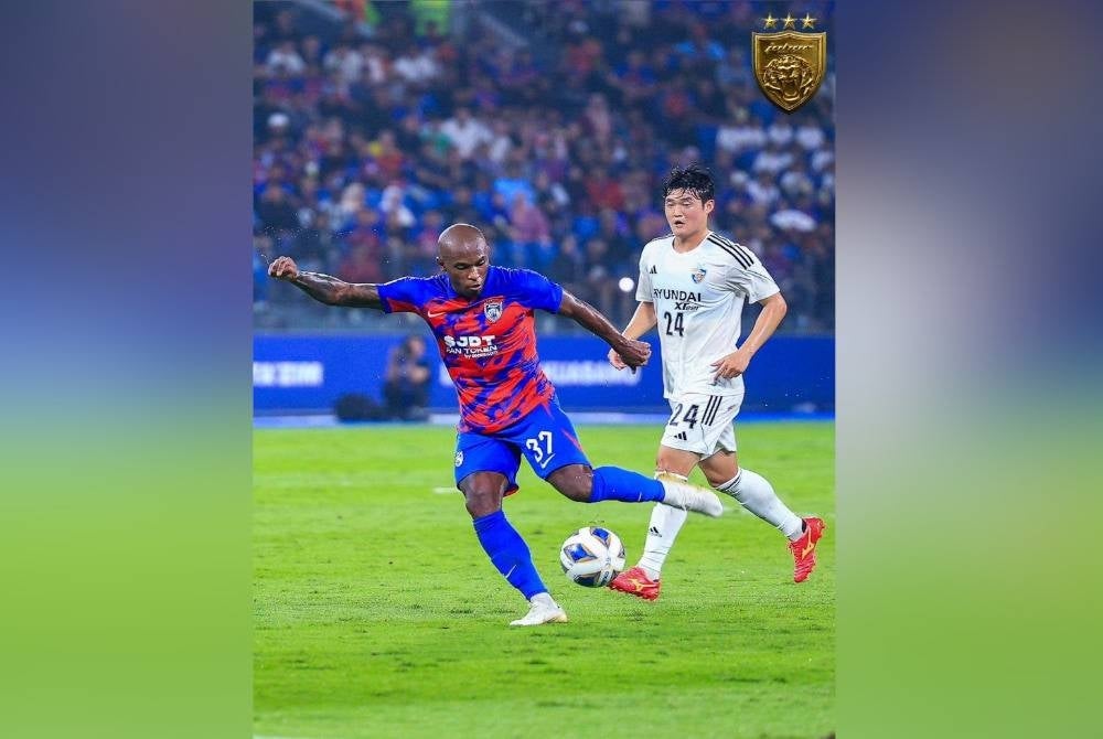 Heberty ledak gol pembukaan perlawanan. - Foto Facebook Johor Southern Tigers