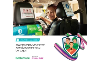 Grab menawarkan insurans percuma untuk melindungi Rakan Pemandu dan Penghantar Grab. - Gambar ihsan Grab Malaysia