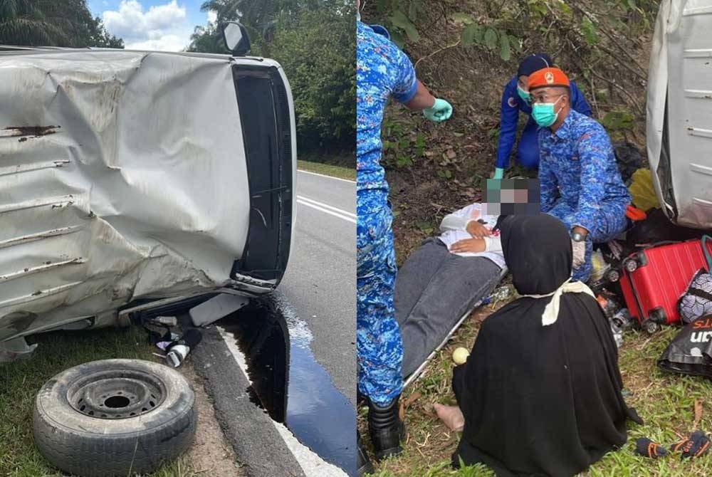 Van dinaiki ahli keluarga Muhammad Zulfahmi terlibat kemalangan petang semalam.