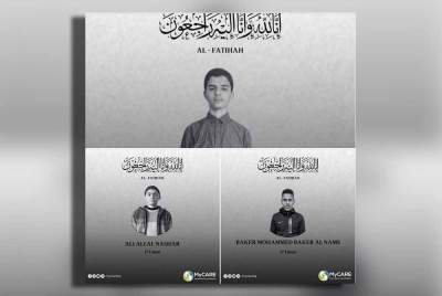 Anak yatim yang meninggal dunia itu terdiri Baker Mohamed Baker Al Nams, Ali Ali Al Nashar dan Abedallah Shikh Eid dengan masing-masing berusia 17 tahun.