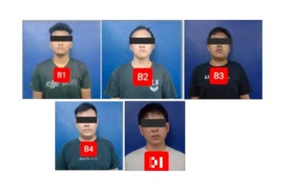 Polis menahan lima lelaki yang dipercayai terlibat dalam insiden merusuh di sebuah premis makan di Jalan Bunga Raya, Layang-Layang, di sini, 6 November lalu.