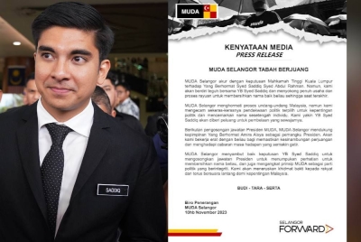 Syed Saddiq. Kenyataan Muda Selangor.