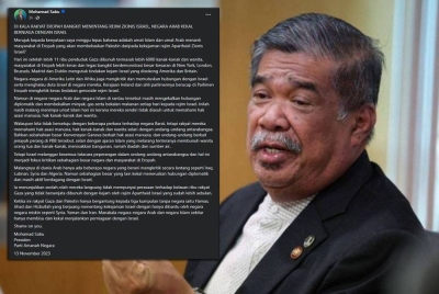 Tangkap layar hantaran yang dibuat Mat Sabu di Facebook miliknya pada Isnin.