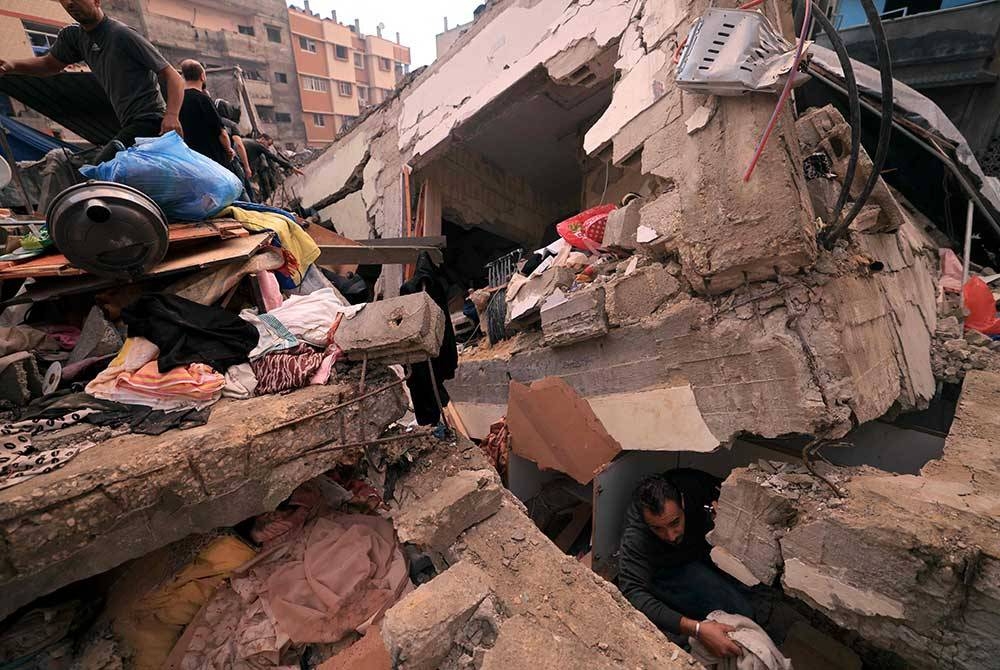 Kerosakan akibat serangan udara Israel ke atas Semenanjung Gaza sejak 7 Oktober. Foto: AFP