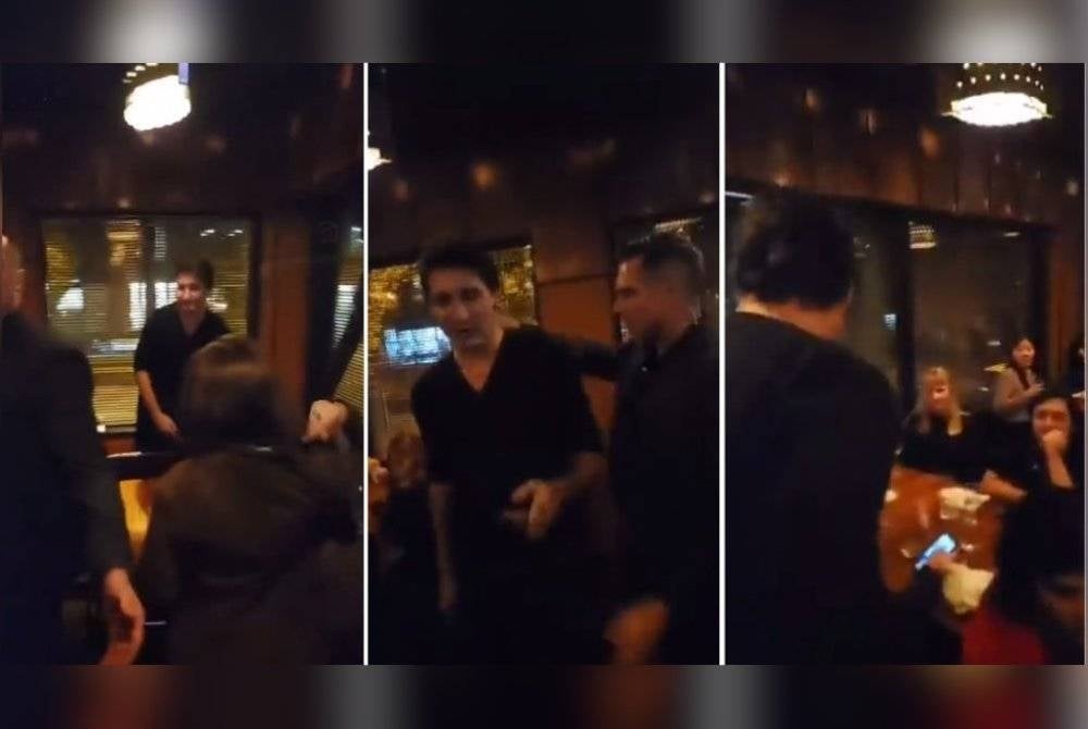 Insiden PM Kanada diserbu itu turut menjadi tular di media sosial. - Foto Agensi