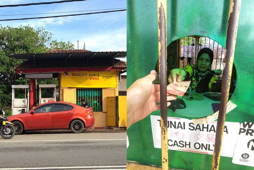 Salah seorang pekerja yang menjaga kaunter pembayaran di stesen minyak Jalan Besar Pekan Johol.