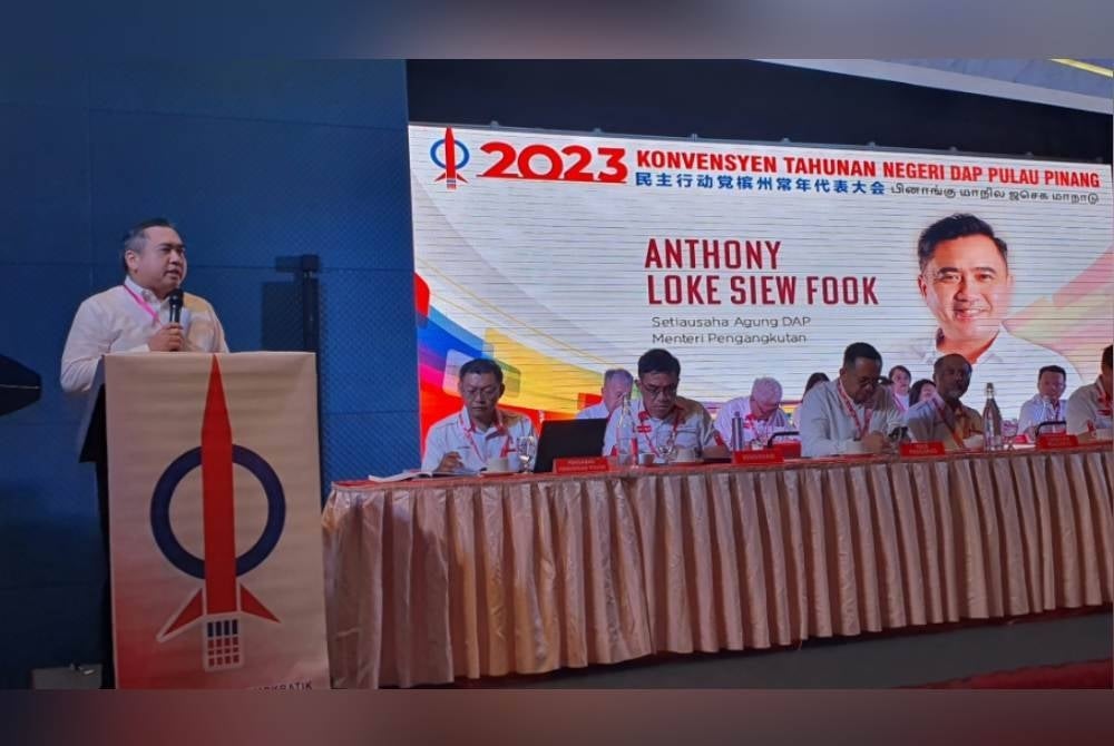 Anthony ketika berucap pada Konvensyen Tahunan DAP Pulau Pinang yang diadakan di KOMTAR pada Ahad.