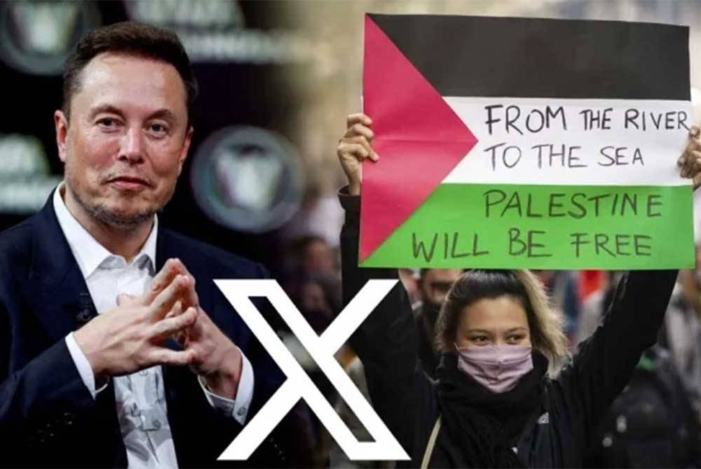 X akan menggantung akaun milik individu yang mempromosikan slogan 'dari sungai ke laut, Palestin akan bebas' di X. - Agensi