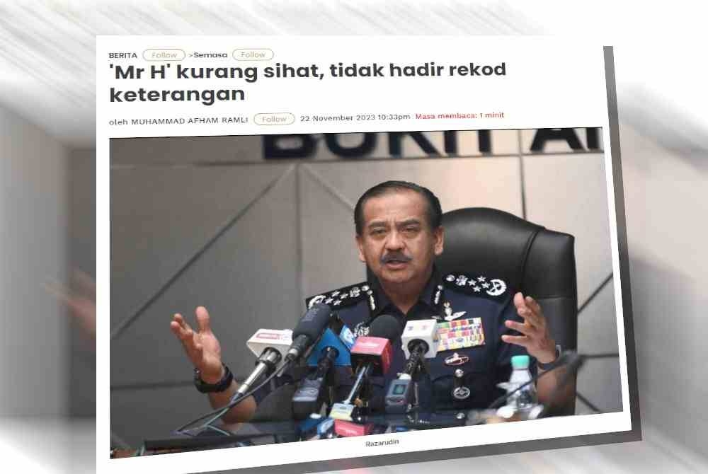 Laporan SInar Harian pada Rabu.