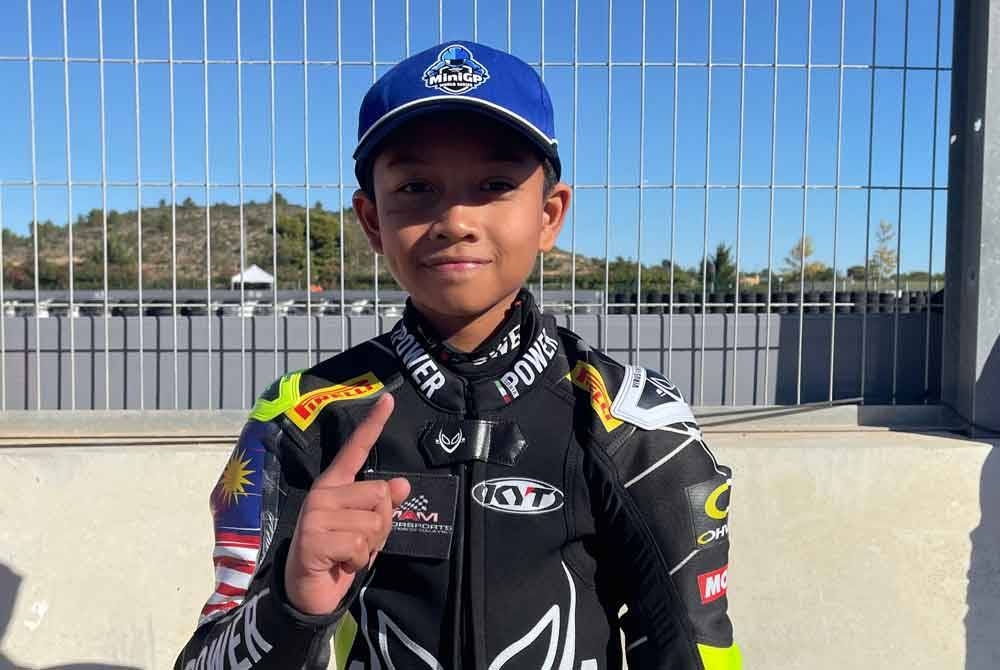 Qabil muncul juara perlumbaan pertama Kejuaraan Siri Dunia MiniGP 2023 di Valencia, Sepanyol pada Khamis. - Foto: Agensi