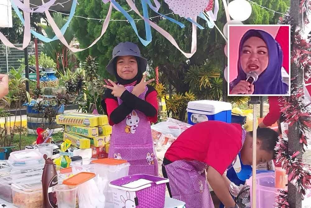 Antara murid yang mengambil bahagian dalam Program CEO Cilik anjuran SK Sri Subang Jaya pada Sabtu. Gambar kecil: Yusnidar Mohd