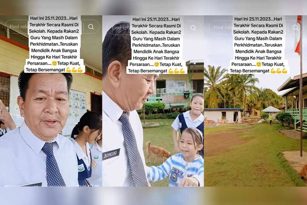 Tangkap layar sekitar hari terakhir George Odol di SK Ulu Ansuan yang dimuat naik di aplikasi TikToknya.