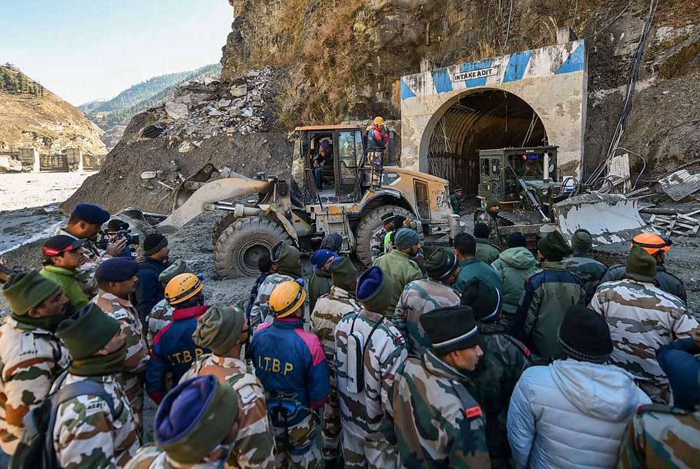 Terowong Tapovan di India. - Agensi