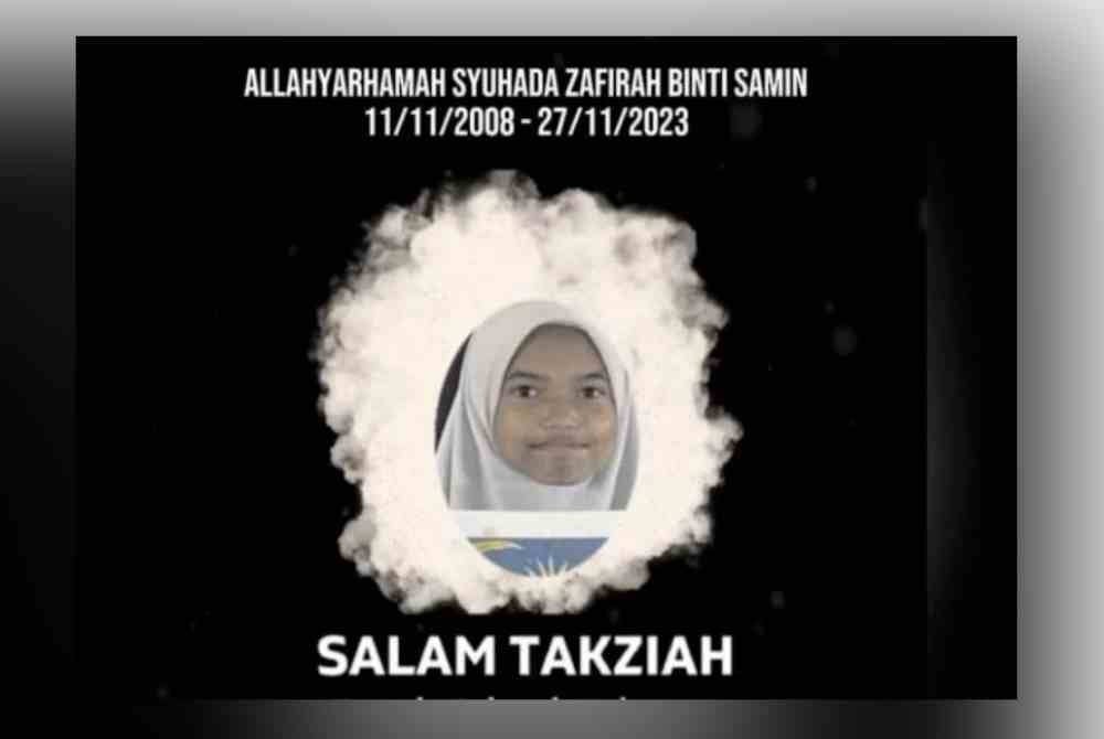 Mangsa Syuhada Zafirah Samin, 15, dipercayai baru turun bas sekolah sedang melintas jalan sebelum kejadian.