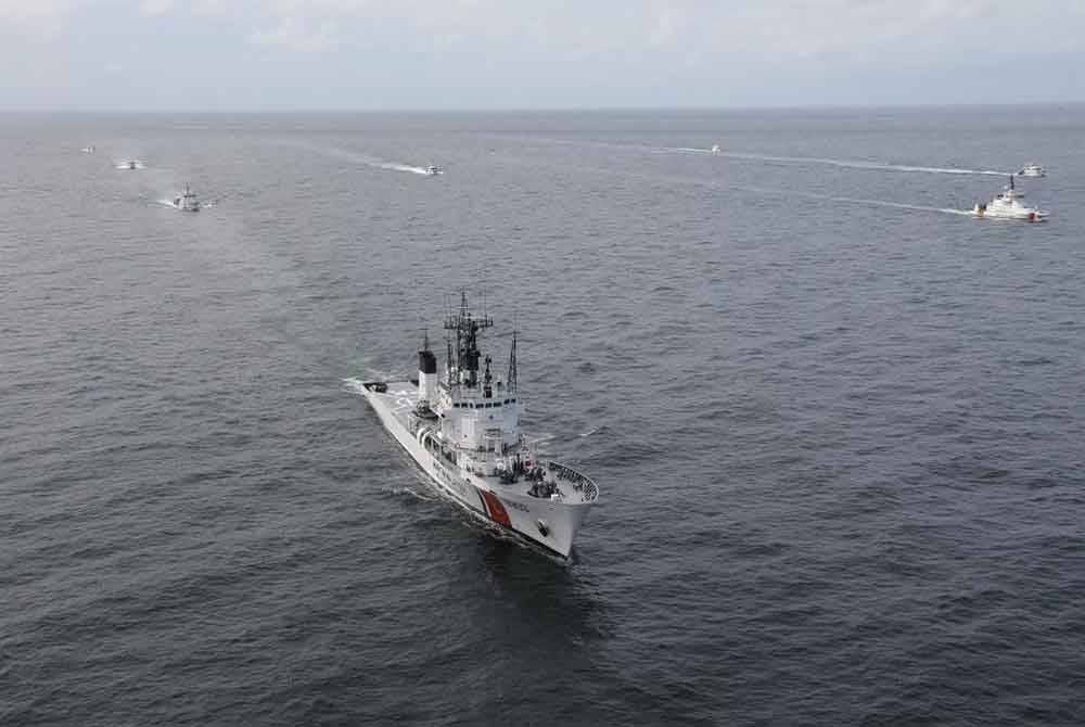 OPV1 antara kelompok 15 buah Kapal Maritim (KM) milik Maritim Malaysia yang menyertai Eksesais Maritim Perkasa Barat 2023.