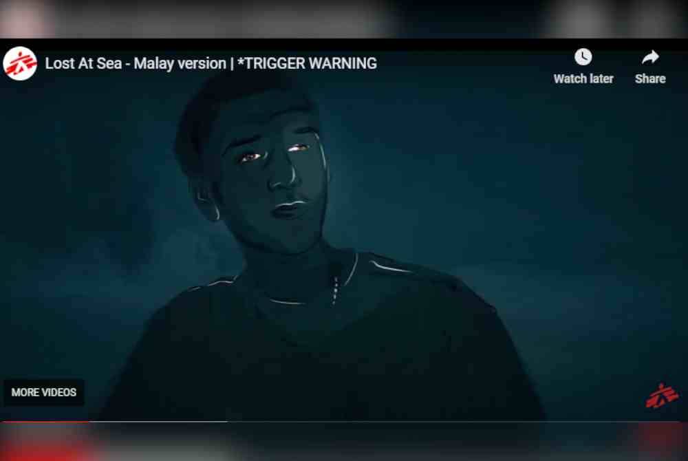 Antara sedutan daripada filem animasi pendek 'Lost at sea'.