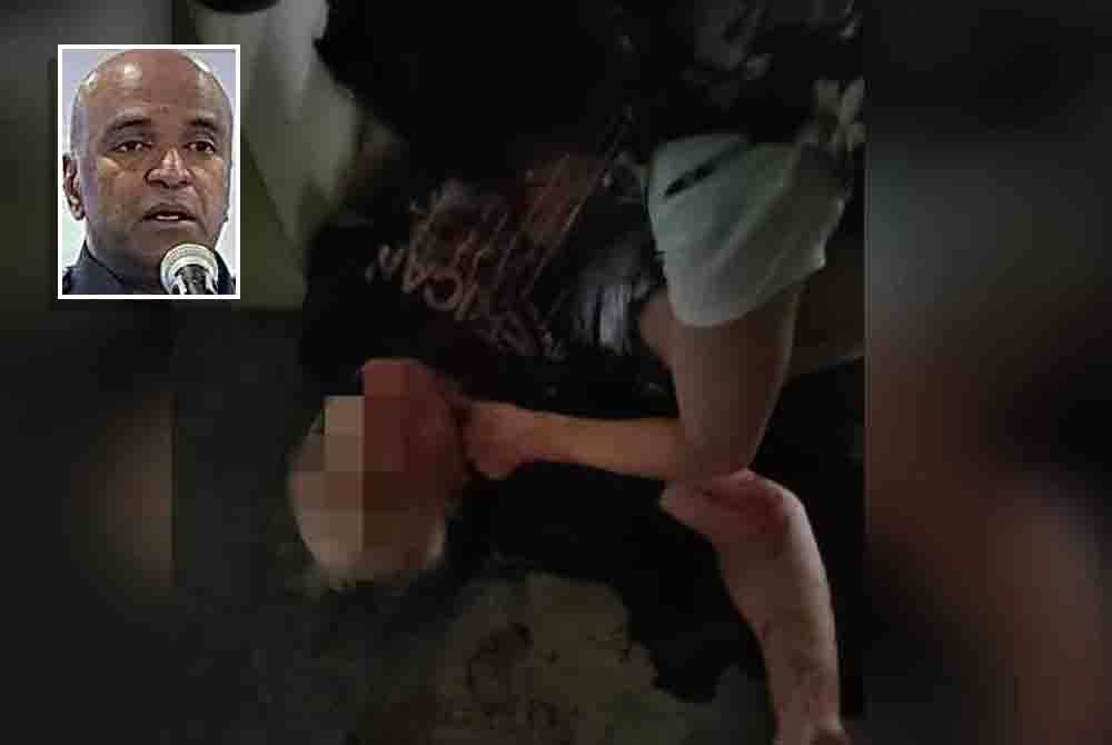 Mangsa disahkan meninggal dunia di hospital selepas ditikam 27 kali di seluruh badannya dalam kejadian petang Selasa. Gambar kecil: Saravanan