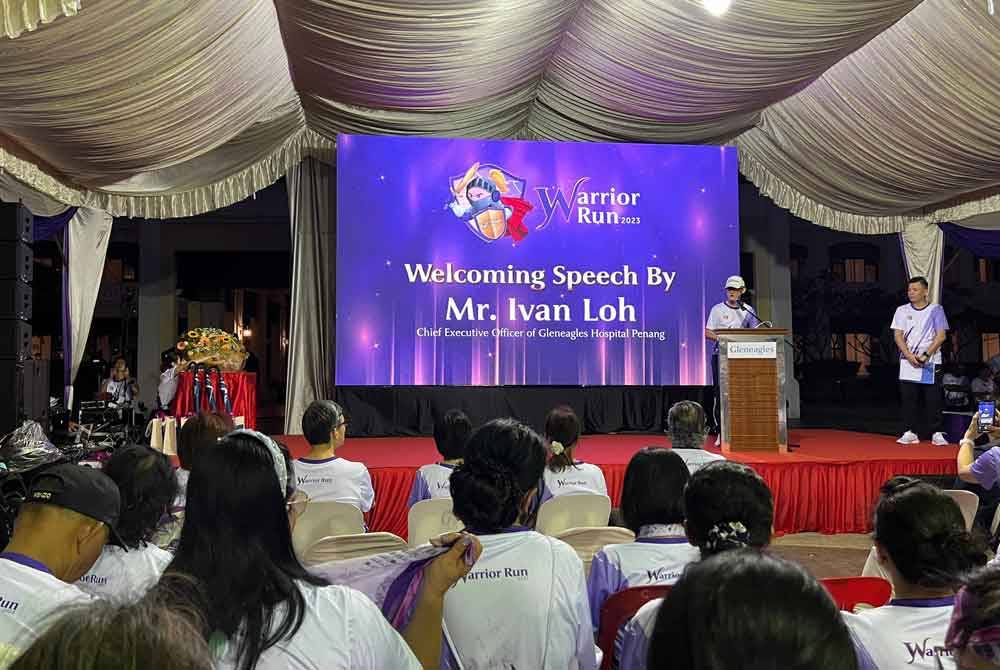 Ivan ketika menyampaikan ucapan sempena acara Warrior Run yang diadakan baru-baru ini.