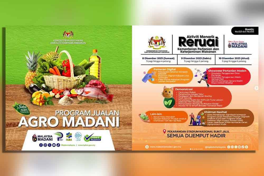 Terdapat pelbagai aktiviti bermanfaat di reruai KPKM termasuk program Jualan Agro Madani.
