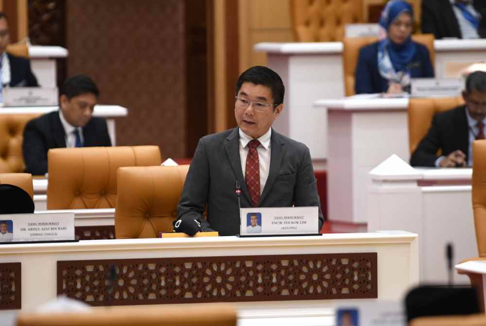 Kok Lim ketika menjawab soalan tambahan sempena Sidang Dewan Undangan Negeri (DUN) Perak pada Jumaat.