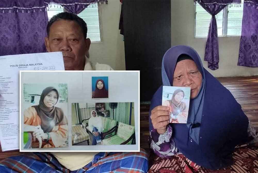 Ibu dan bapa kepada Siti Mariah ketika ditemui pemberita di kediaman mereka di Kampung Sireh, Padang Terap, dekat sini, pada 20 November lepas.