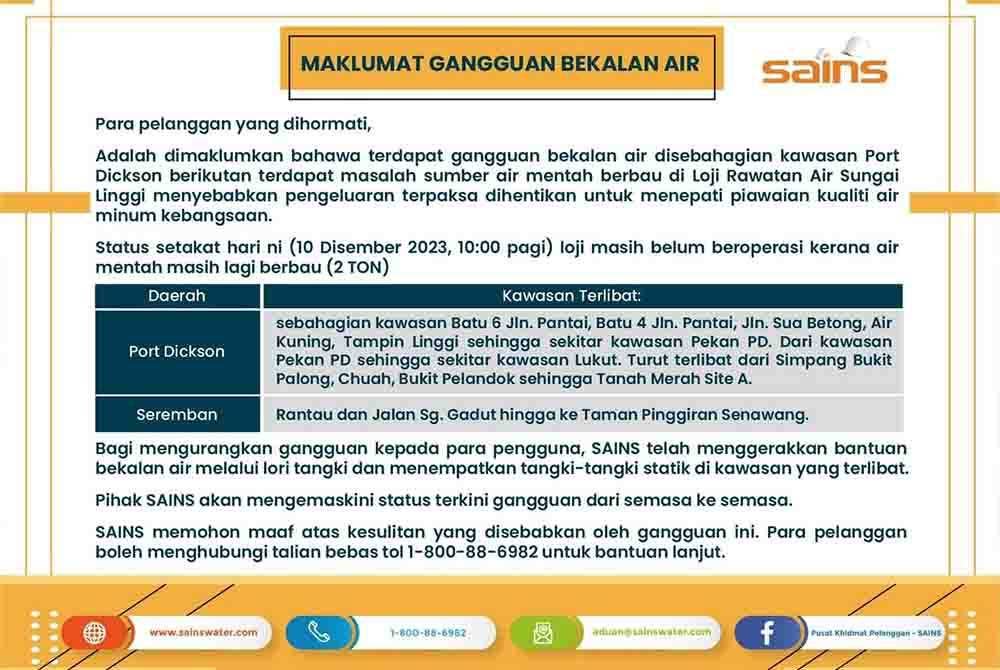 Kenyataan Sains berhubung penutupan LRA Sungai Linggi.